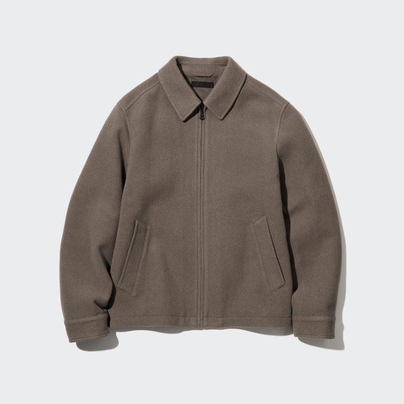 Kurtki Męskie Uniqlo Single Collar Short Granatowe | 4990503