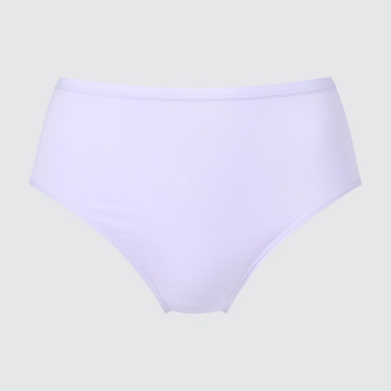 Majtki Damskie Uniqlo High Rise Basic Fioletowe | 4923906