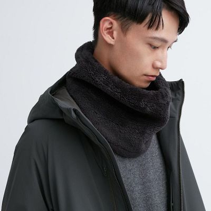 Ocieplacz Na Szyję Damskie Uniqlo HEATTECH Fluffy Yarn Czarne | 328655