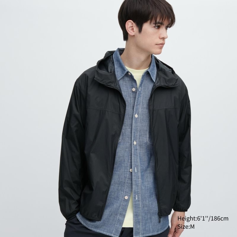 Parka Męskie Uniqlo Pocketable Uv Protection 3d Cut Czarne | 5671623