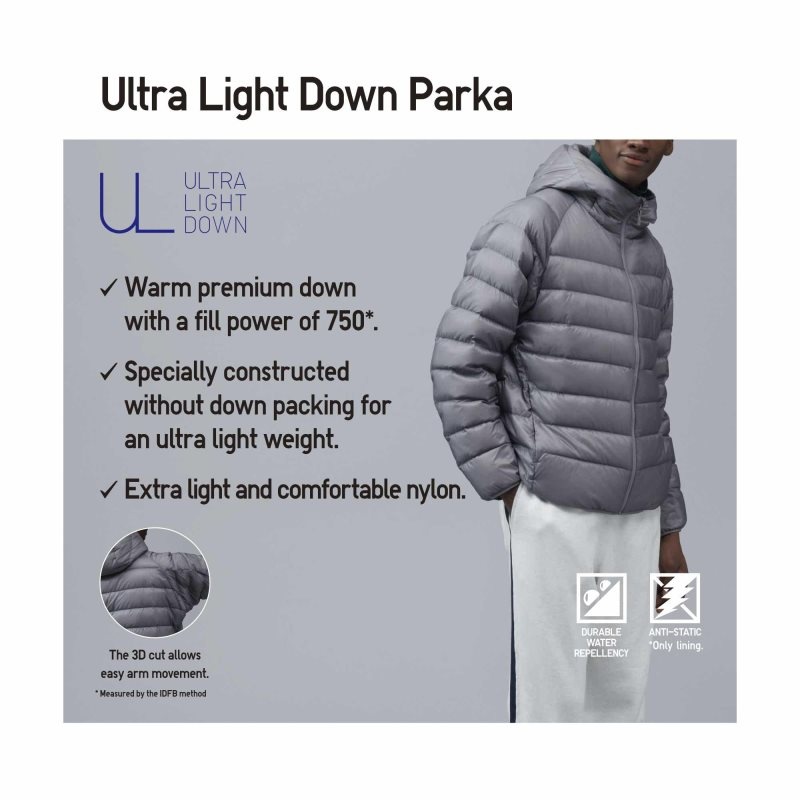Parka Męskie Uniqlo Ultra Light Down 3d Cut Oliwkowe | 900631