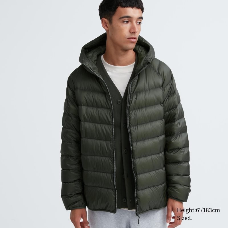 Parka Męskie Uniqlo Ultra Light Down 3d Cut Oliwkowe | 900631