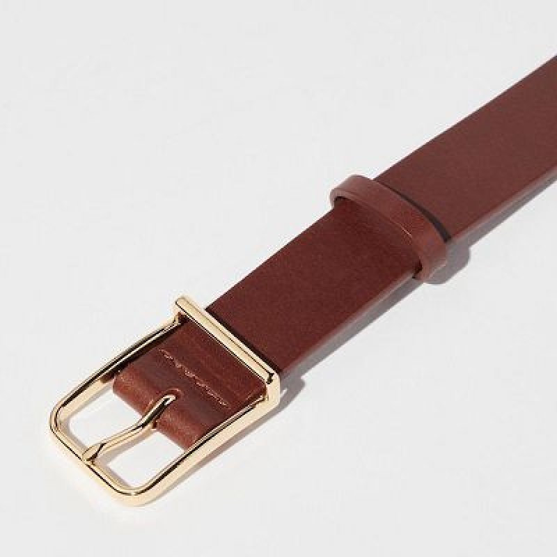Paski Damskie Uniqlo Clean Brązowe | 5219801