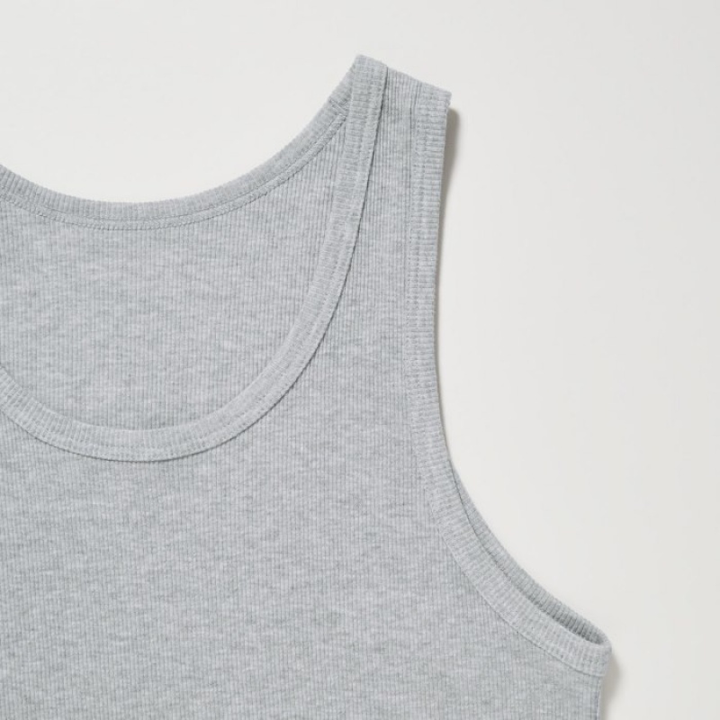 Podkoszulka Damskie Uniqlo Dry Color Ribbed Białe | 9459173
