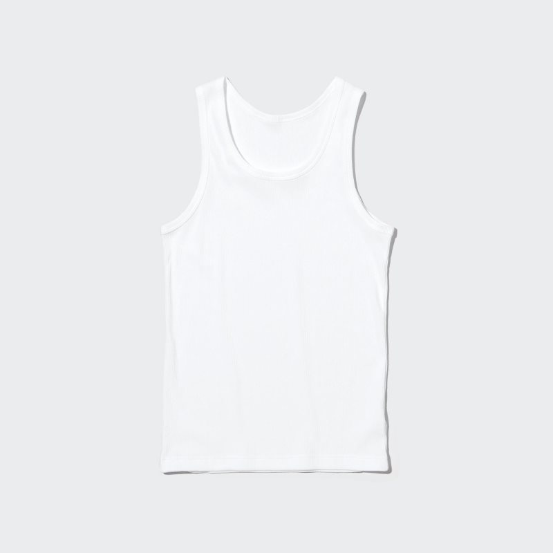 Podkoszulka Męskie Uniqlo Dry Color Ribbed Białe | 9873454
