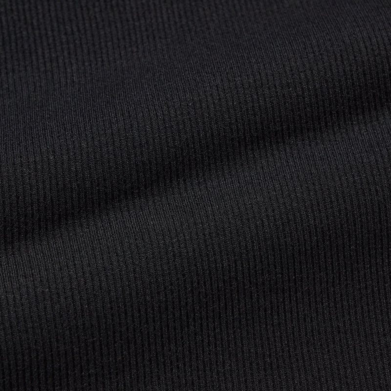 Podkoszulka Męskie Uniqlo Dry Color Ribbed Czarne | 2676450