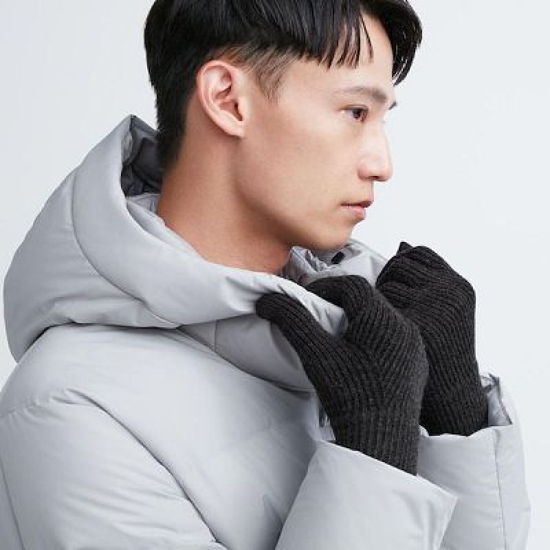 Rękawiczki Damskie Uniqlo HEATTECH Knitted Czarne | 6730905