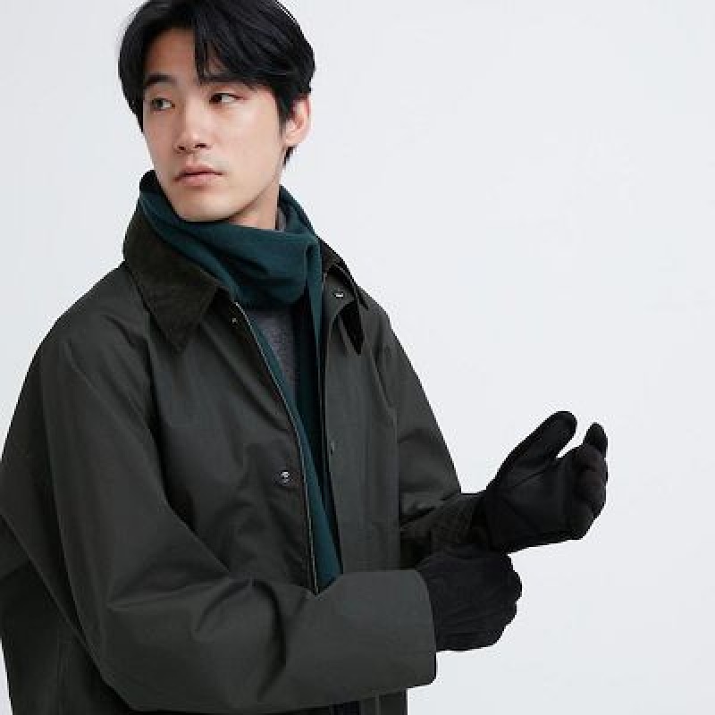 Rękawiczki Damskie Uniqlo Heattech Lined Faux Suede Czarne | 6630916