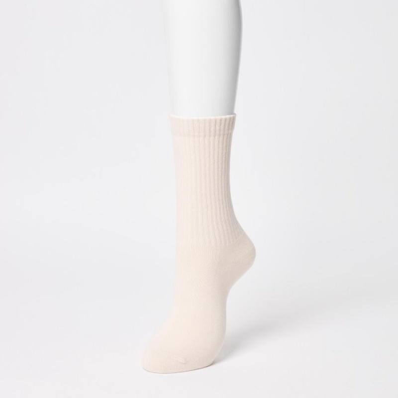 Skarpetki Damskie Uniqlo 3 Pack Białe | 2054841