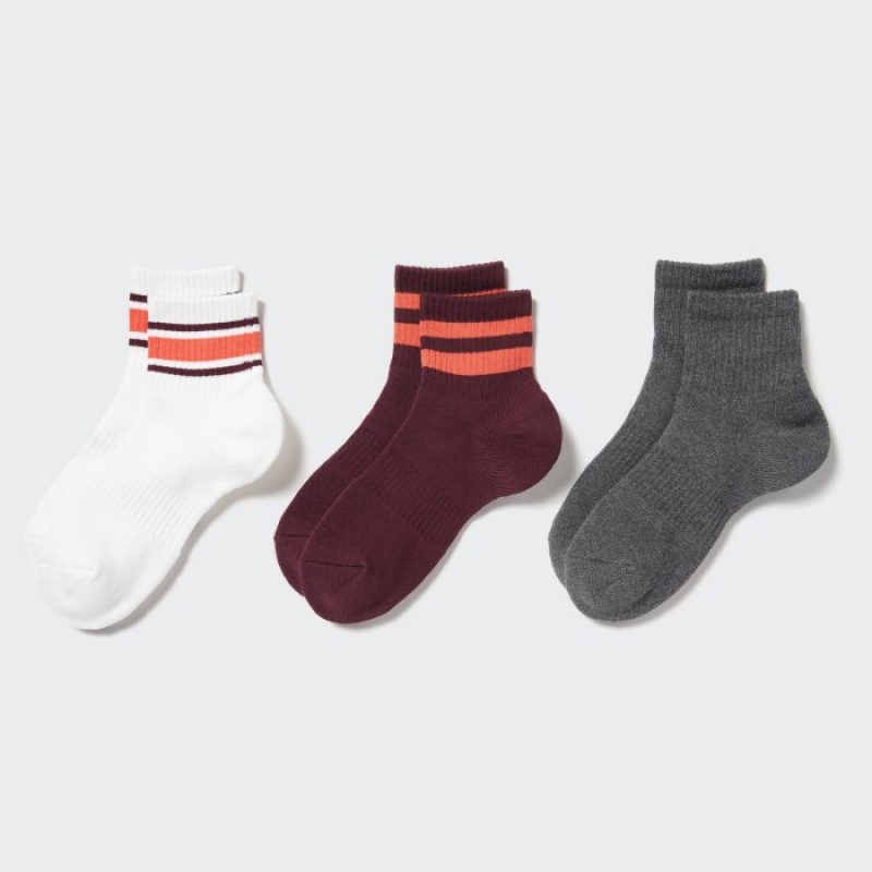 Skarpetki Damskie Uniqlo Crew Pile Lined (3 Pairs) Białe | 3358645