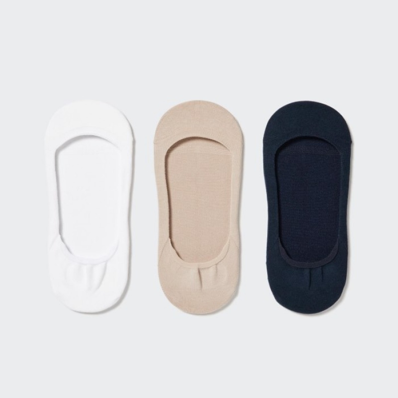 Skarpetki Damskie Uniqlo Footsies 3 Pack Low Cut Białe | 5614908
