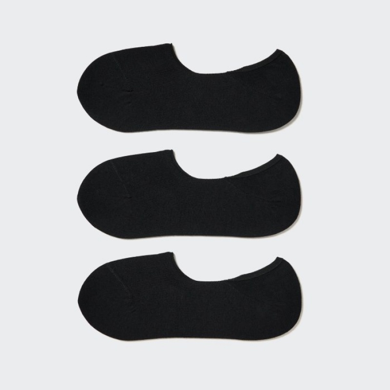 Skarpetki Damskie Uniqlo Footsies (3 Pairs) Czarne | 9064266