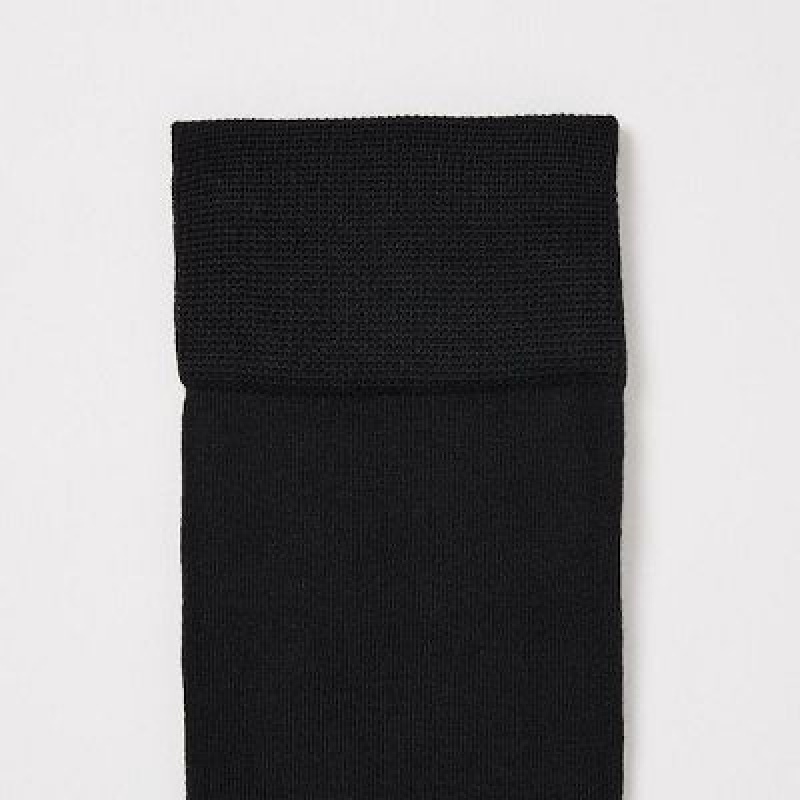 Skarpetki Damskie Uniqlo HEATTECH Over-The-Knee Czarne | 9256853