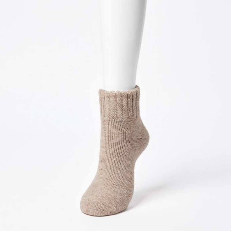 Skarpetki Damskie Uniqlo HEATTECH Pile Czerwone | 9828428
