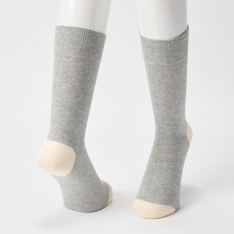 Skarpetki Męskie Uniqlo Color Block Szare | 8235861