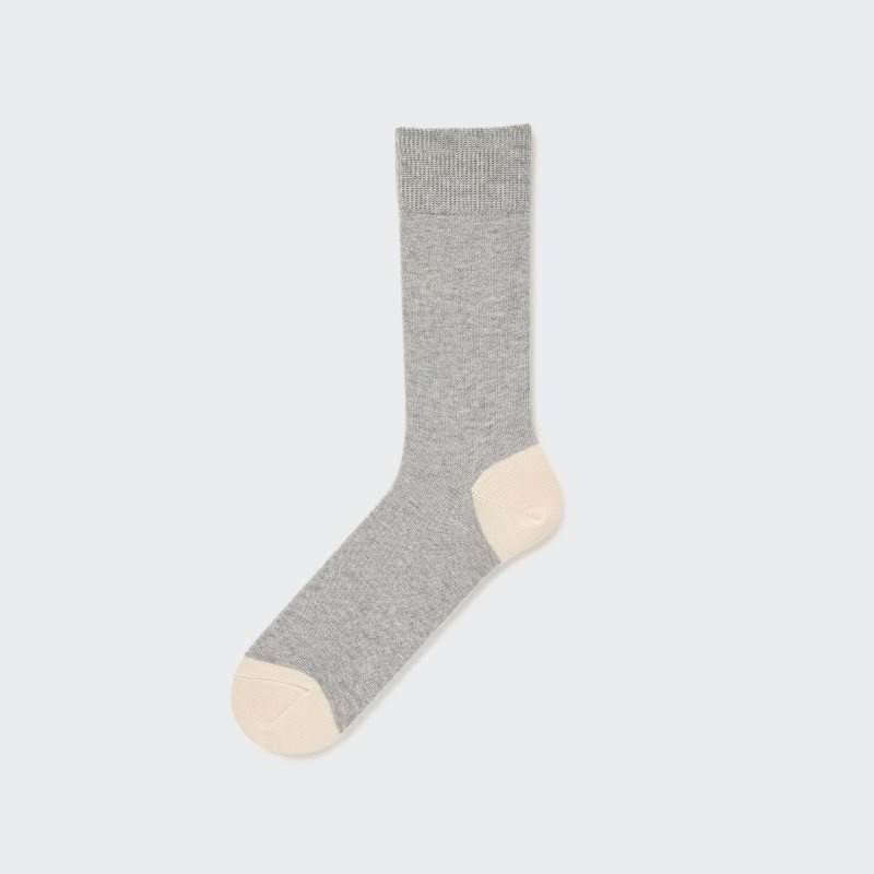 Skarpetki Męskie Uniqlo Color Block Szare | 8235861