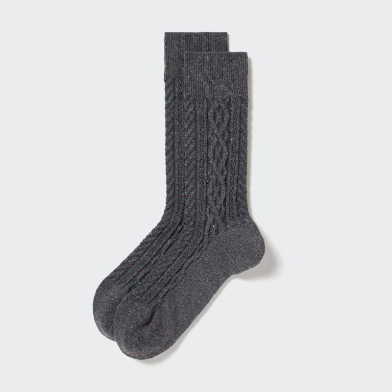 Skarpetki Męskie Uniqlo Color Nep Cable Szare | 4692693
