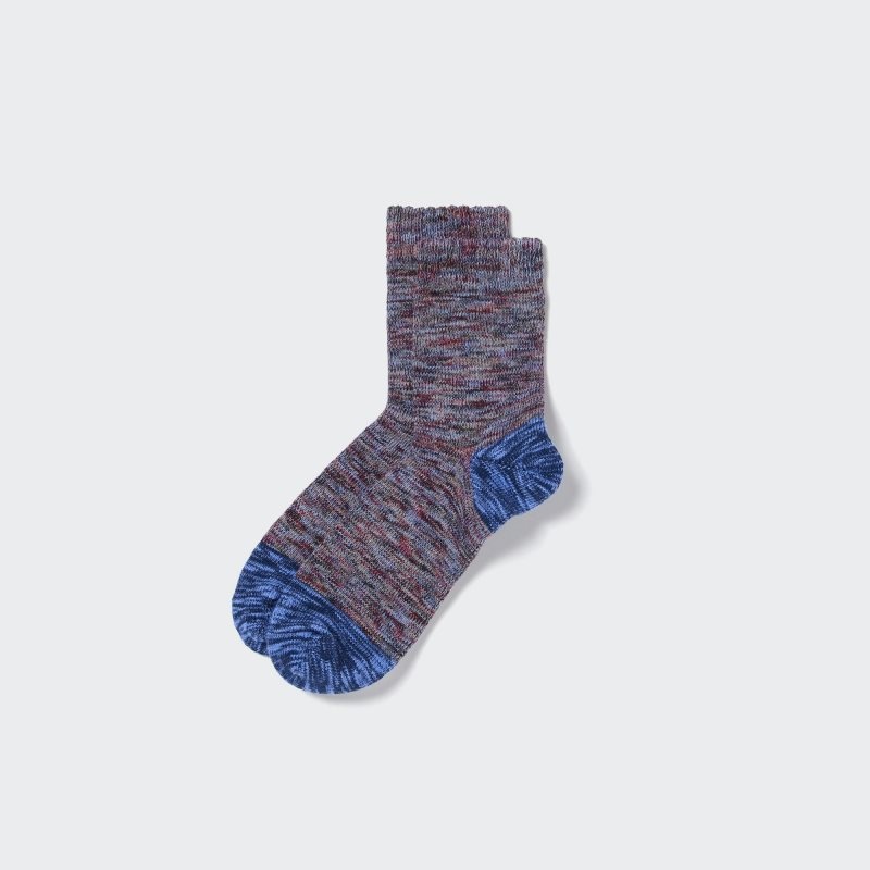 Skarpetki Męskie Uniqlo Melange Half Niebieskie | 308609