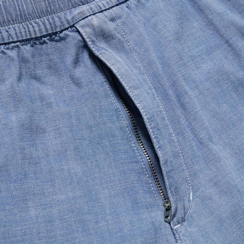 Spodenki Męskie Uniqlo Chambray Stretch Easy Niebieskie | 2783487