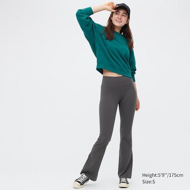 Spodnie Damskie Uniqlo AIRism Soft Flare Szare | 2630001
