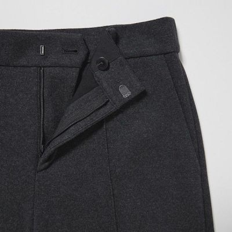 Spodnie Damskie Uniqlo Brushed Jersey Cropped Szare | 425675
