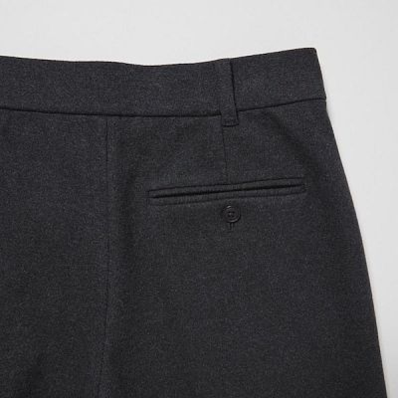 Spodnie Damskie Uniqlo Brushed Jersey Cropped Szare | 425675