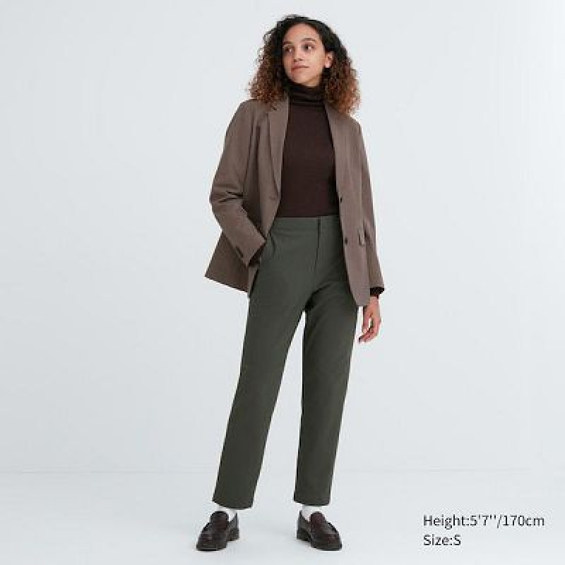 Spodnie Damskie Uniqlo Heattech Warm Lined Zielone | 7303934