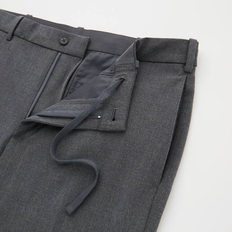Spodnie Męskie Uniqlo Smart Comfort Ankle Length Szare | 8479586