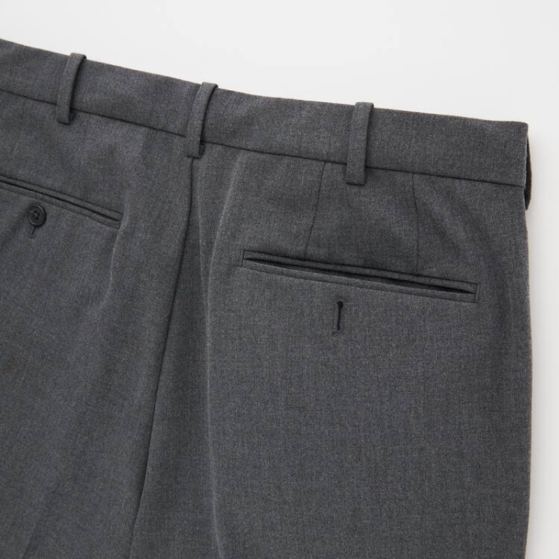 Spodnie Męskie Uniqlo Smart Comfort Ankle Length Szare | 8479586