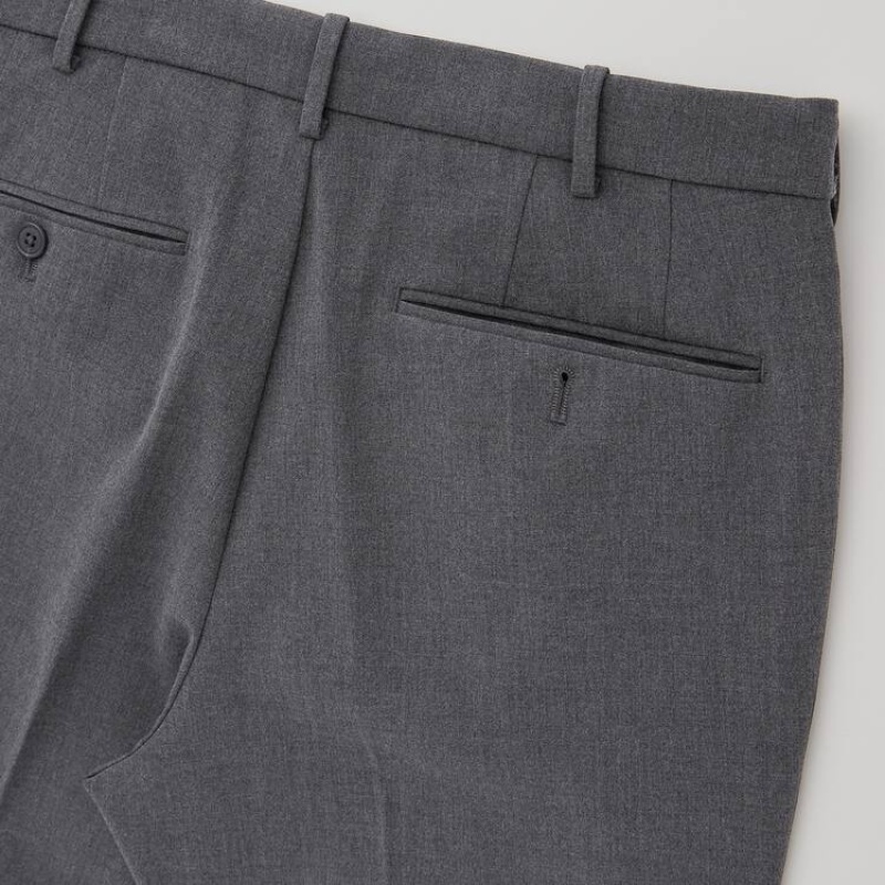 Spodnie Męskie Uniqlo Smart Comfort Ankle Length Szare | 1736214