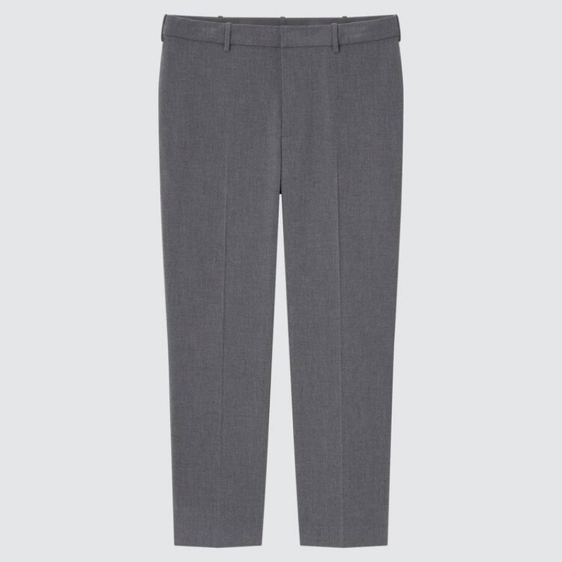Spodnie Męskie Uniqlo Smart Comfort Ankle Length Szare | 1736214