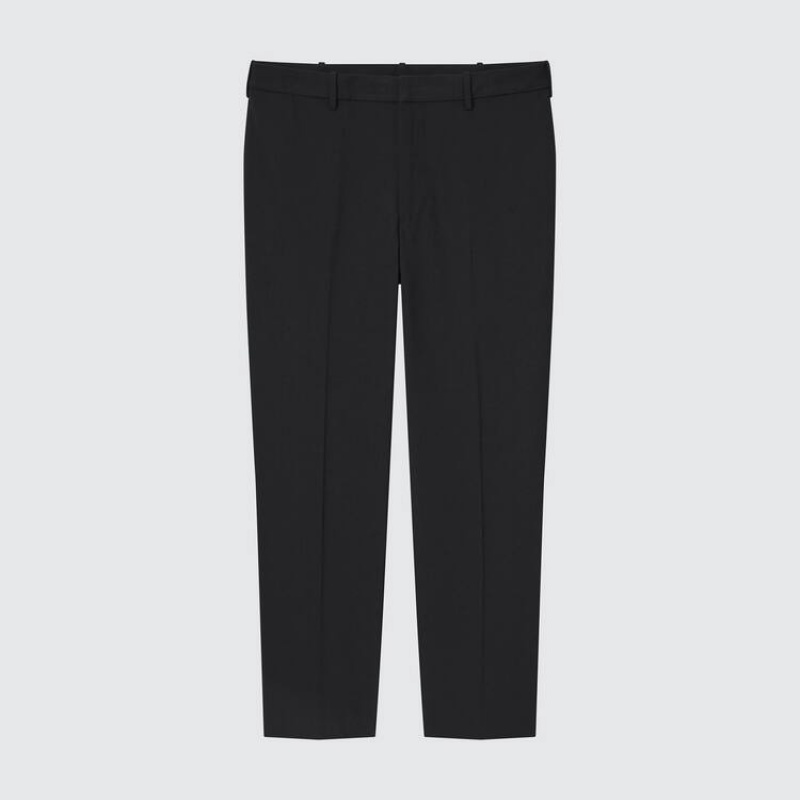 Spodnie Męskie Uniqlo Smart Comfort Ankle Length Czarne | 3910956