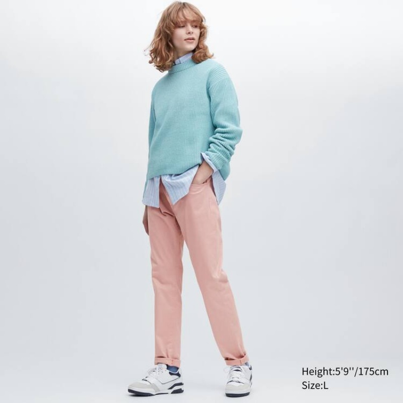 Spodnie Męskie Uniqlo Ultra Stretch Skinny Fit Różowe | 1388943