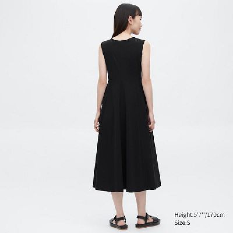 Sukienka Damskie Uniqlo Ultra Stretch AIRism Sleeveless Czarne | 2698558