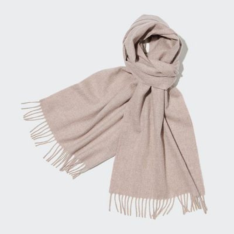 Szaliki Damskie Uniqlo Cashmere Beżowe | 8263745